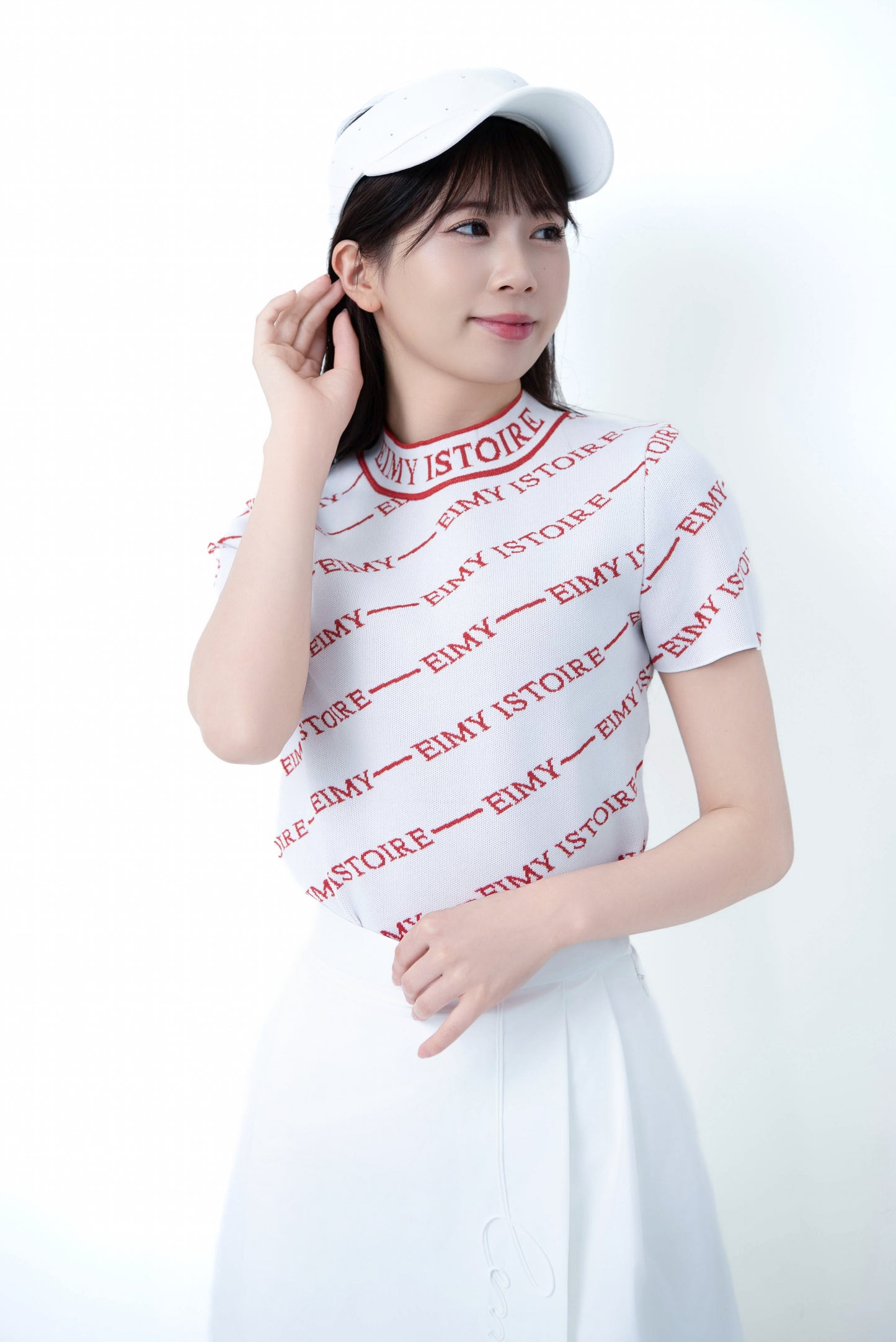 バイアスロゴニットトップス(Red)