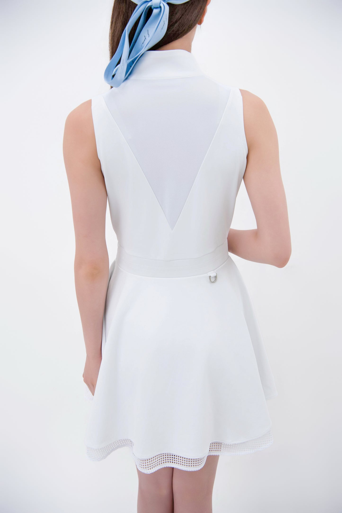 ジッパー・ダブルフレアワンピース(White)