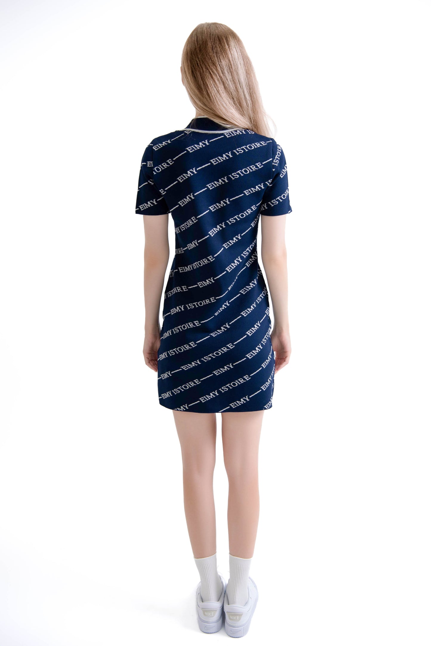 バイアスロゴニットワンピース(Navy)