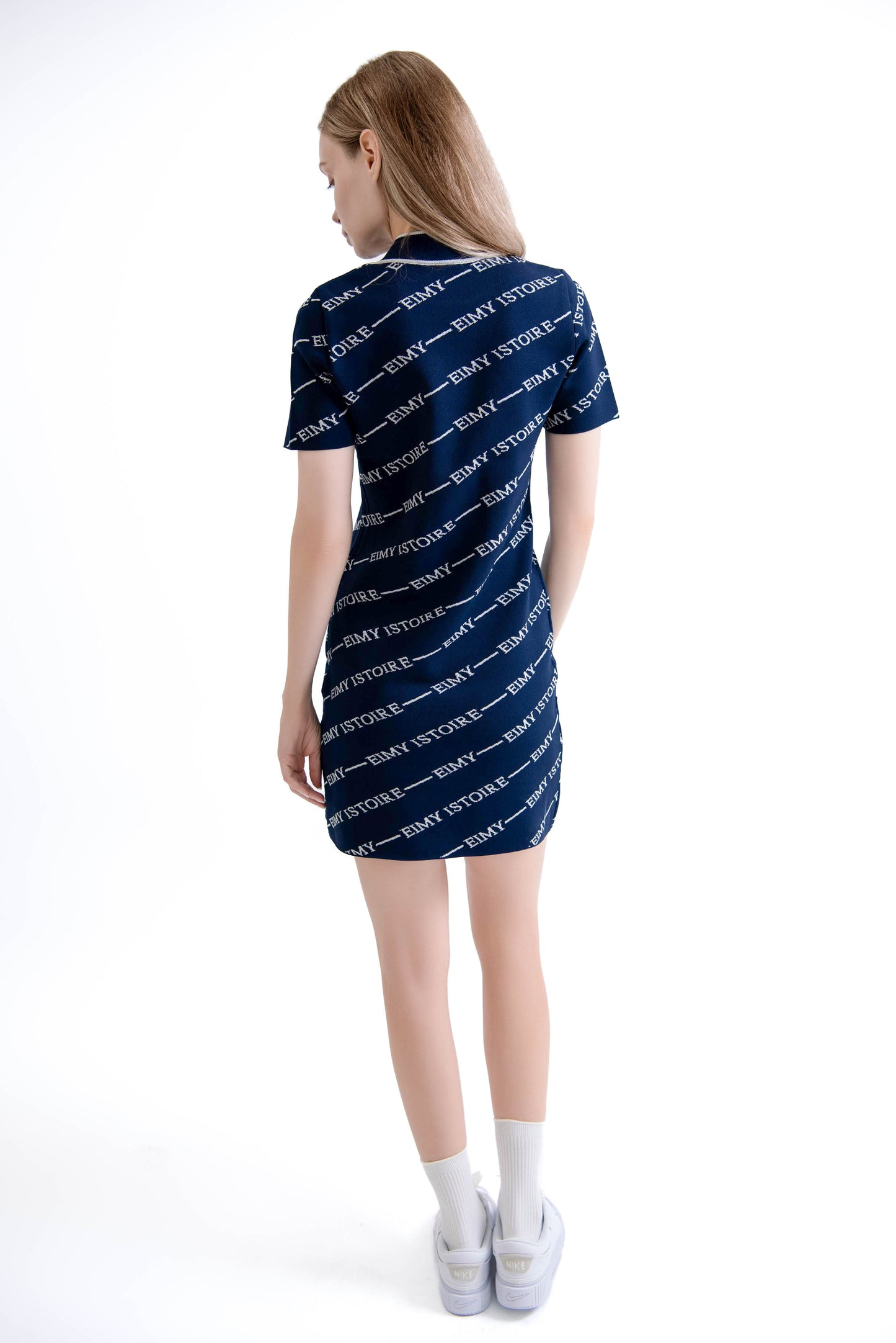 バイアスロゴニットワンピース(Navy)