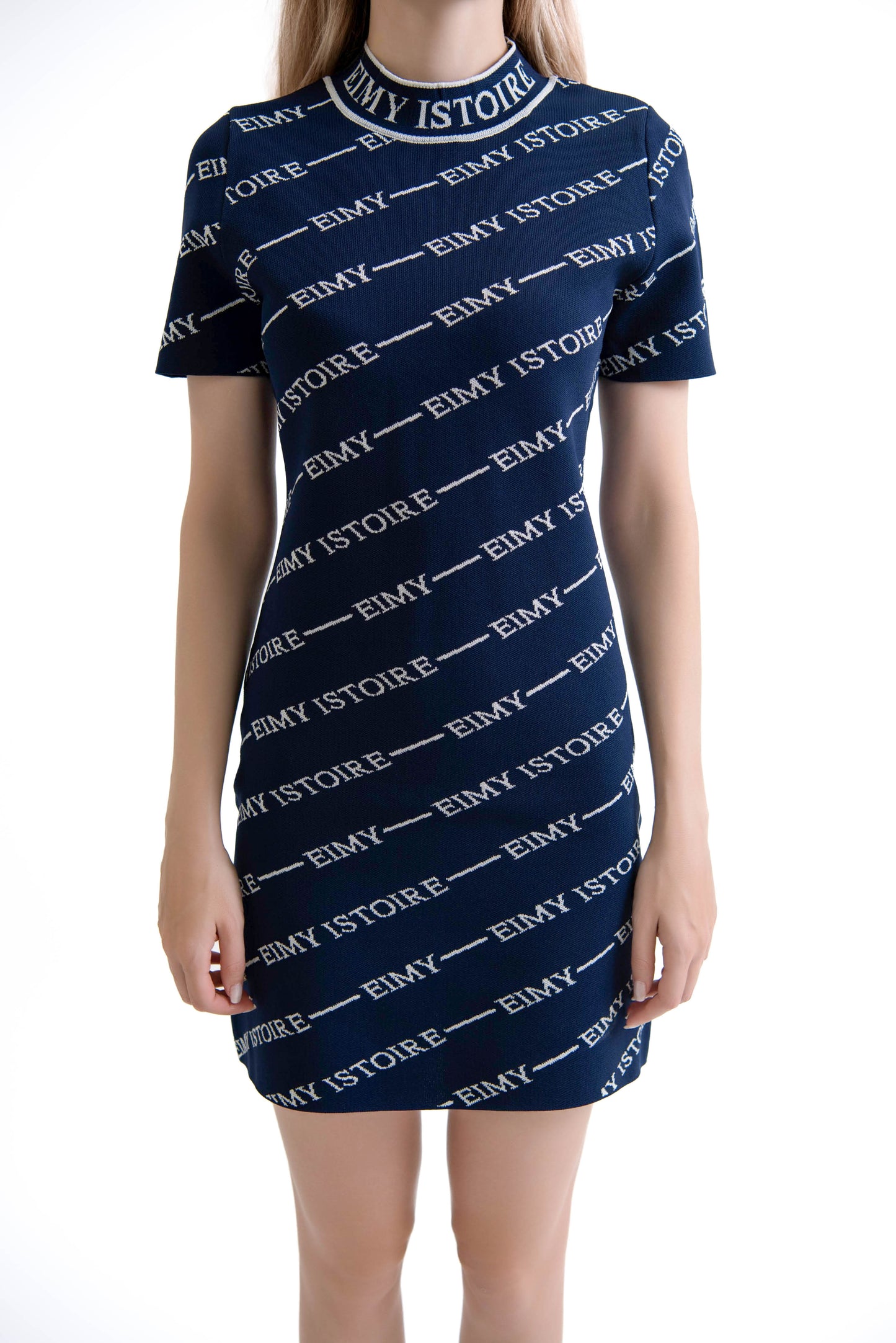 バイアスロゴニットワンピース(Navy)