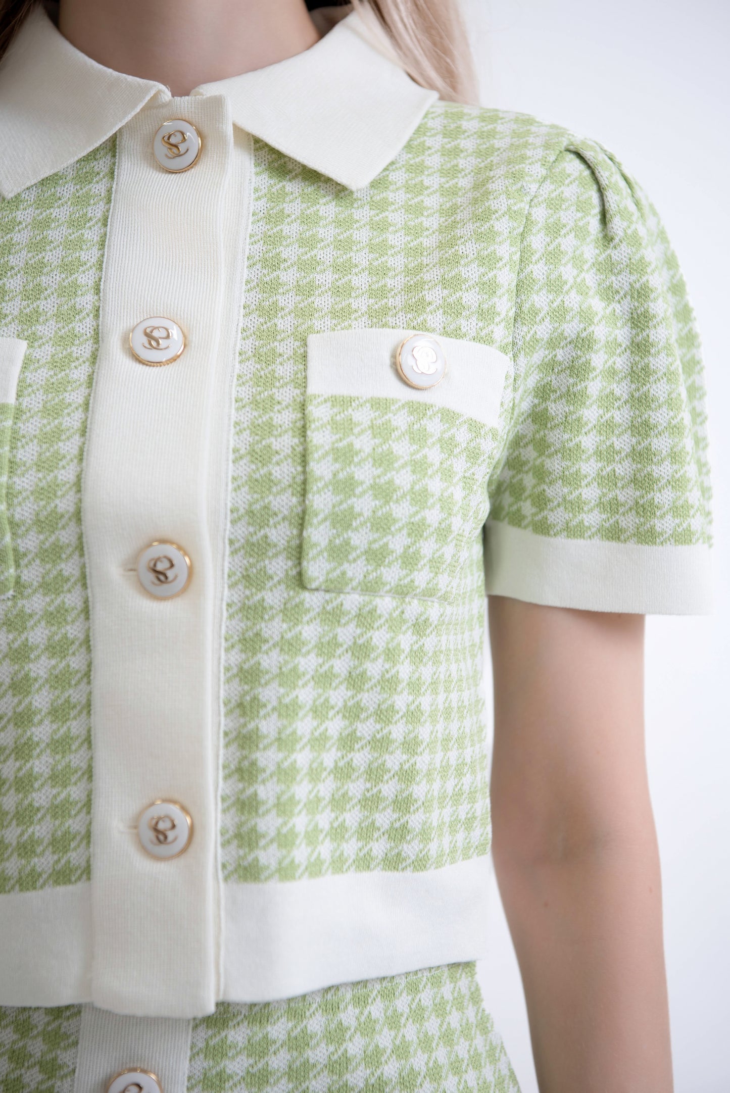 パステルチドリニットトップス(Green)
