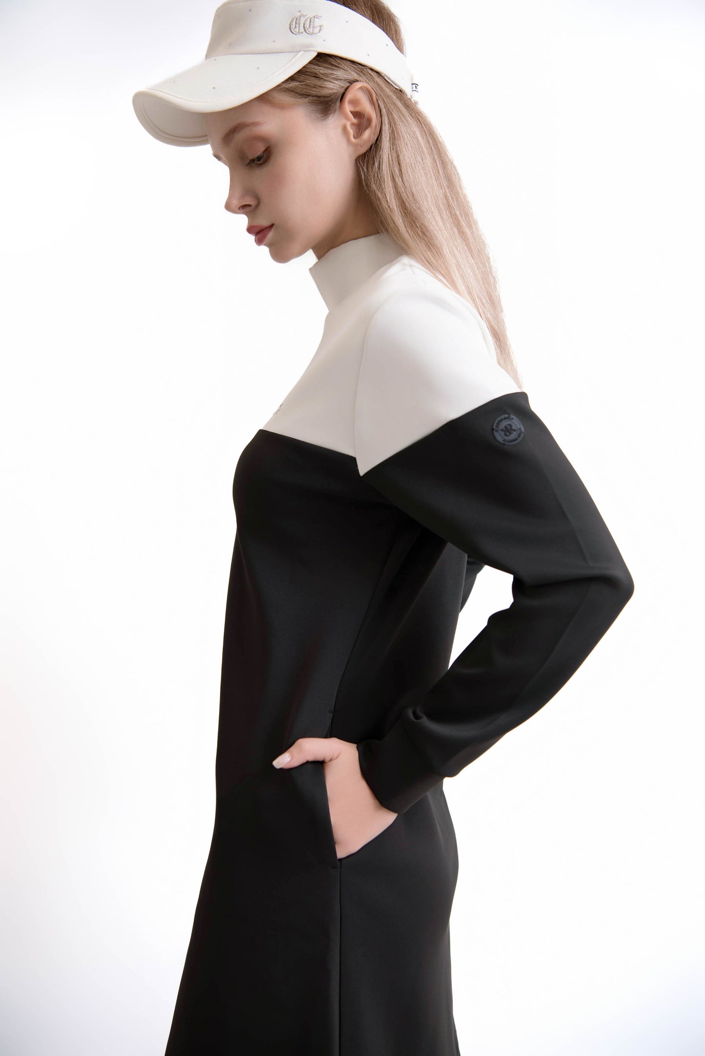 バイカラーロゴカットワンピース(Black)
