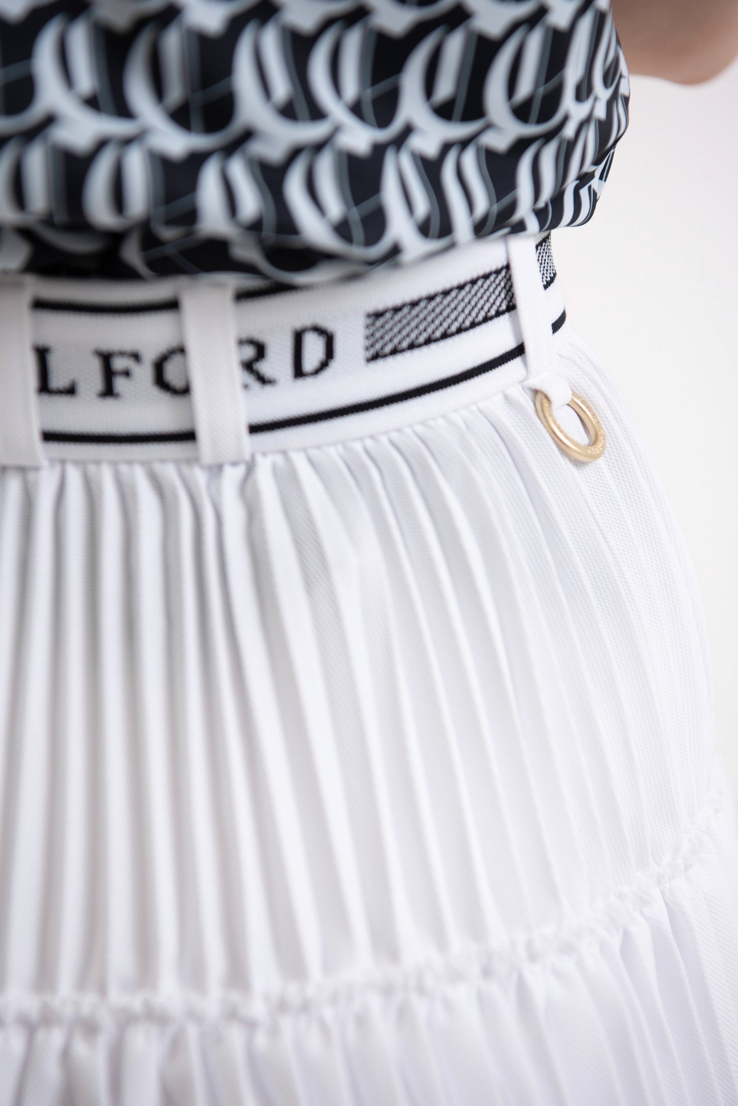 ジャガードプリーツスカート(White)