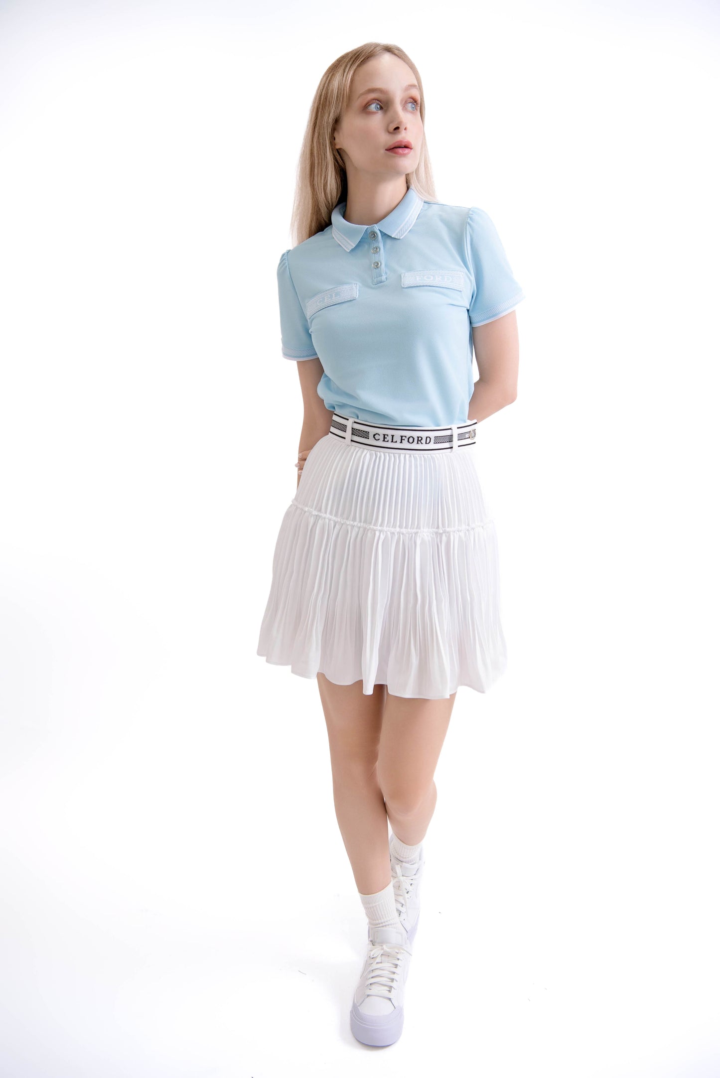 ロゴジャガードカノコポロシャツ(SkyBlue)