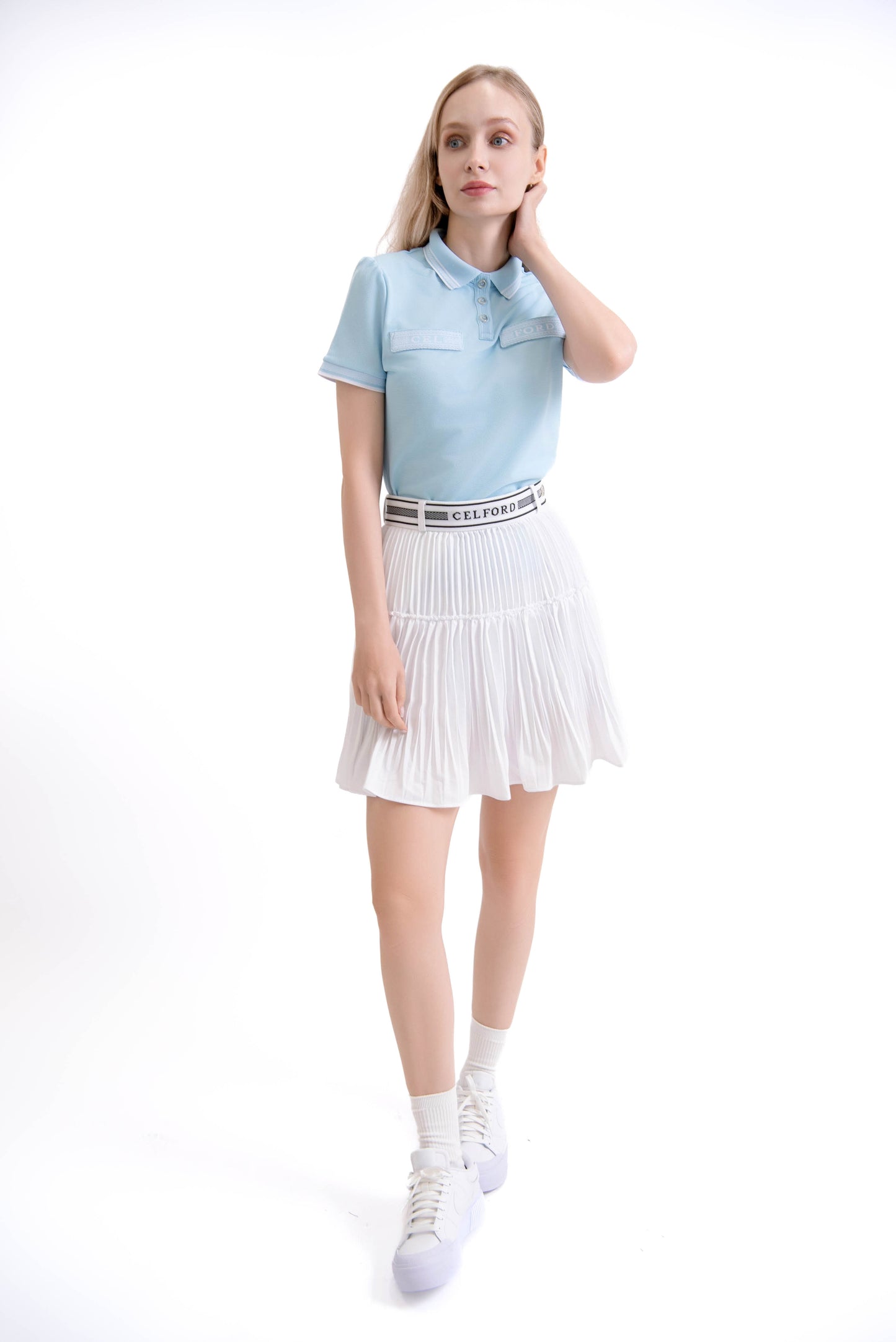 ロゴジャガードカノコポロシャツ(SkyBlue)