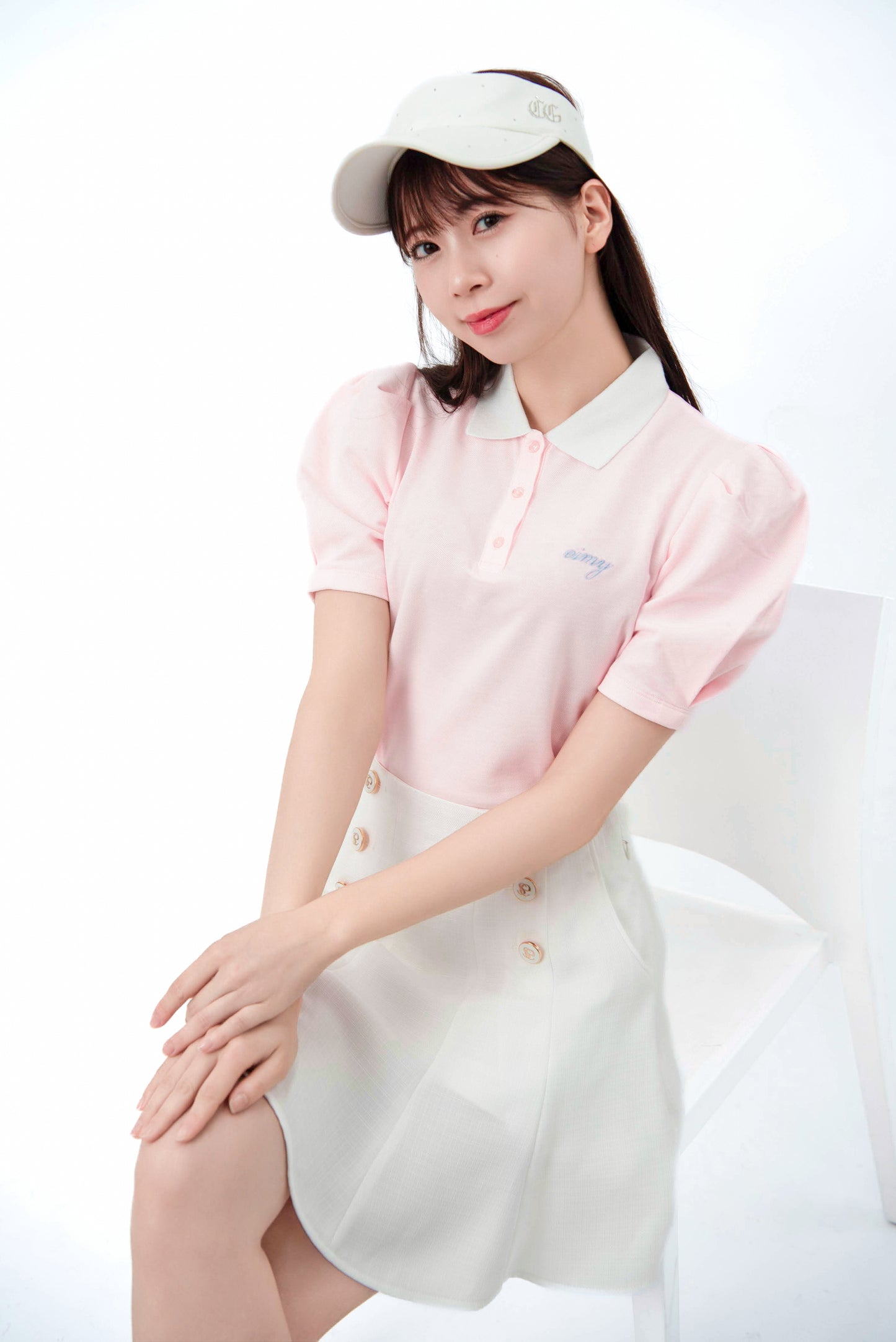 クレリックパフスリーブポロ(Pink)
